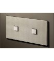 Выключатель двухкнопочный (в двойной рамке) в сборе Lithoss Select, Stainless steel Ni313101
