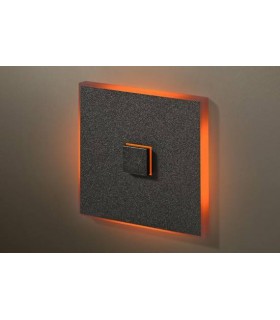 Выключатель однокнопочный с оранжевой подсветкой в сборе Lithoss Illume, Textured Black Il8114