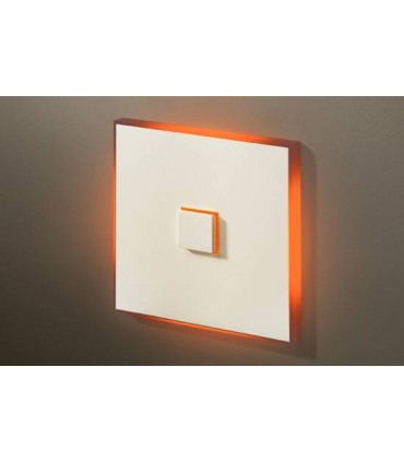Выключатель однокнопочный с оранжевой подсветкой в сборе Lithoss Illume, Matt white Il8102