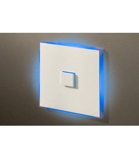 Выключатель однокнопочный с синей подсветкой в сборе Lithoss Illume, Matt white IlE102