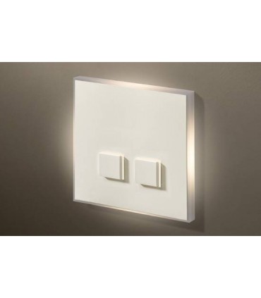 Выключатель двухкнопочный с белой подсветкой в сборе Lithoss Illume, Matt white Il7202