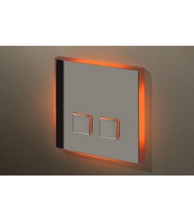 Выключатель двухкнопочный с оранжевой подсветкой в сборе Lithoss Illume, Chrome Il7202NI