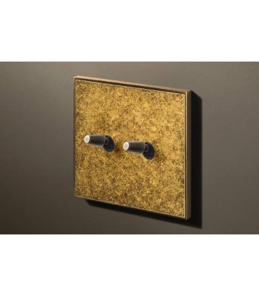 Выключатель двойной тумблерный в сборе Lithoss Cockpit, Brass antique (тумблер конус бронза) Co1240