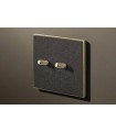 Выключатель двойной тумблерный в сборе Lithoss Cockpit, Textured black (тумблер с насечкой латунь) Co1236