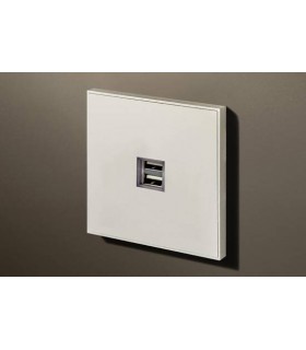 Двойная USB розетка в сборе Lithoss Void, Textured white Vo0U13