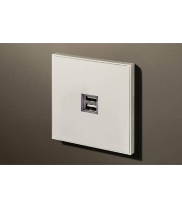 Двойная USB розетка в сборе Lithoss Void, Textured white Vo0U13