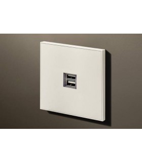 Двойная USB розетка в сборе Lithoss Void, Matt white Vo0U02