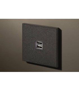 Двойная USB розетка в сборе Lithoss Void, Textured black Vo0U14