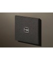 Двойная USB розетка в сборе Lithoss Void, Textured black Vo0U14