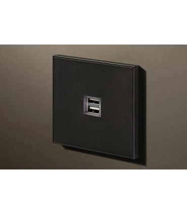 Двойная USB розетка в сборе Lithoss Void, Matt black Vo0U18