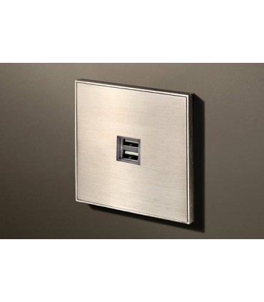 Двойная USB розетка в сборе Lithoss Void, Nickel Vo0U09