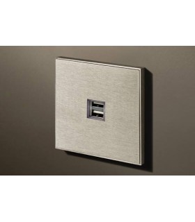 Двойная USB розетка в сборе Lithoss Void, Stainless steel Vo0U01
