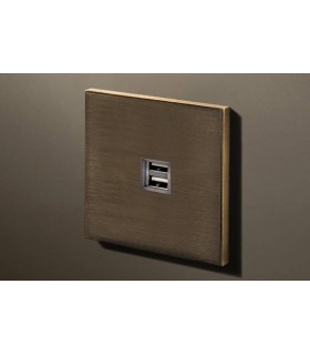 Двойная USB розетка в сборе Lithoss Void, Bronze antique Vo0U17