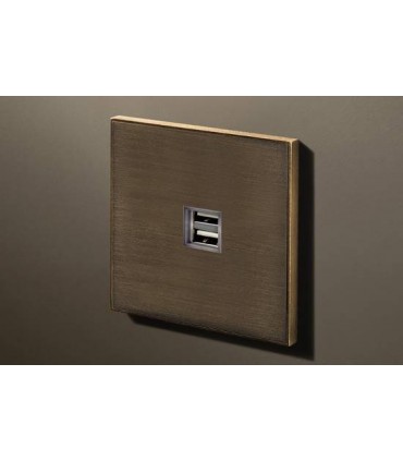 Двойная USB розетка в сборе Lithoss Void, Bronze antique Vo0U17