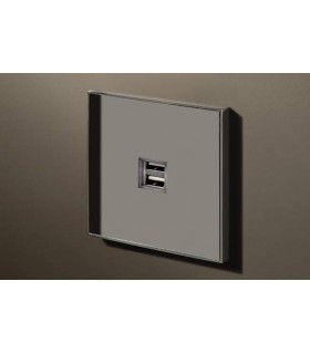 Двойная USB розетка в сборе Lithoss Void, Chrome Vo0U08