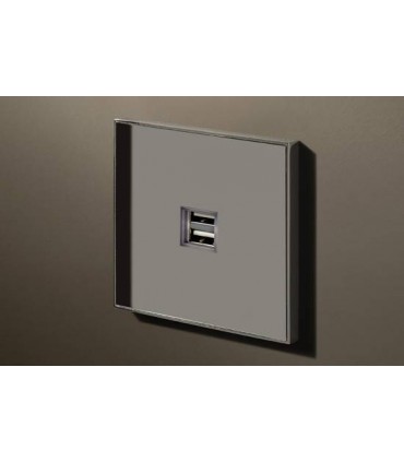 Двойная USB розетка в сборе Lithoss Void, Chrome Vo0U08