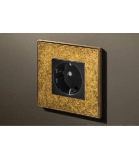 Розетка в сборе Lithoss Void square, Brass antique Vo0B20