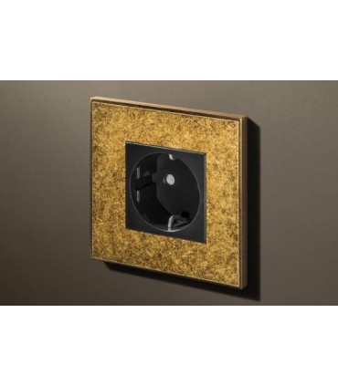 Розетка в сборе Lithoss Void square, Brass antique Vo0B20