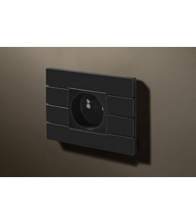 Розетка в сборе (черная) Lithoss Piano, Matt black Pi0A18