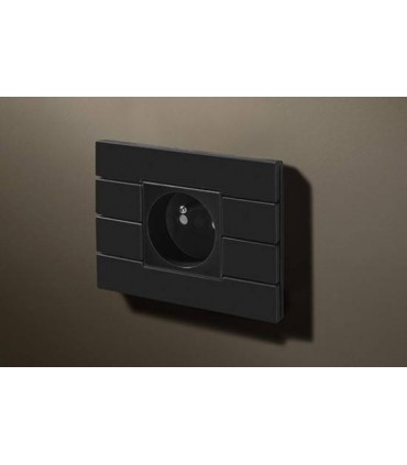 Розетка в сборе (черная) Lithoss Piano, Matt black Pi0A18