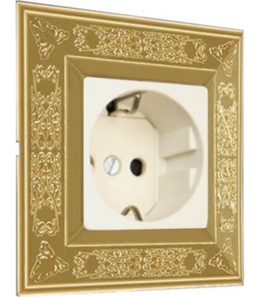 Розетка FEDE серии Granada цвет Bright Gold FD01411OB/FD16723-A