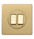 Двухклавишный выключатель/переключатель 10А, Varilight Varigrid, Brushed Brass Z1EG1B