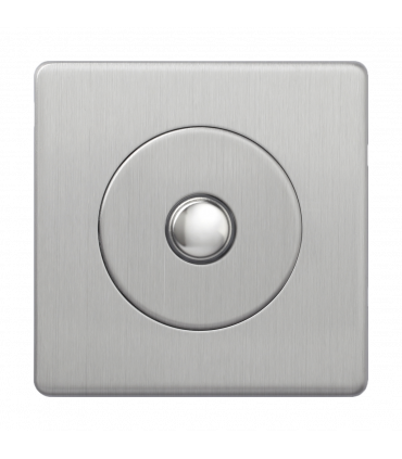 Одиночный кнопочный выключатель с 2-х мест 6А, Varilight Varigrid, Brushed Steel Z1EGP1S