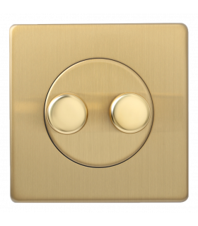 Диммер двойной электромеханический 2х40-250W, Varilight Varigrid, Brushed Brass Z1EGTP2B