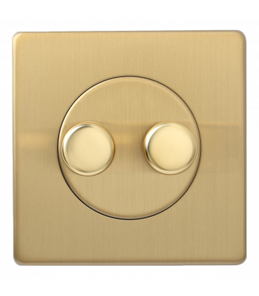 Диммер двойной электромеханический 2х40-250W, Varilight Varigrid, Brushed Brass Z1EGTP2B