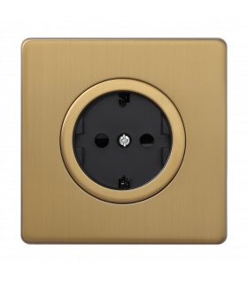 Розетка одиночная 16А, Varilight Varigrid, Brushed Brass Z1EG5FBB