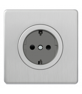 Розетка одиночная 16А, Varilight Varigrid, Brushed Steel Z1EG5FGS