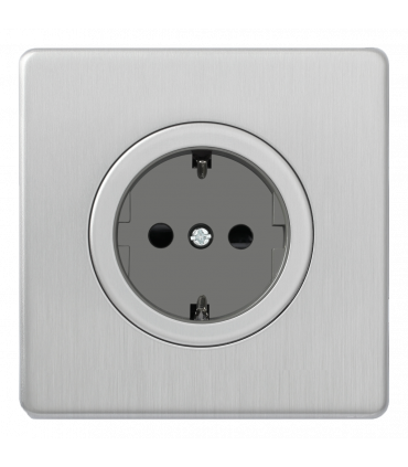 Розетка одиночная 16А, Varilight Varigrid, Brushed Steel Z1EG5FGS