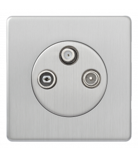 Розетка TV/FM/SAT, Varilight Varigrid, Brushed Steel Z1EGRTV3S