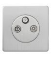 Розетка TV/FM/SAT, Varilight Varigrid, Brushed Steel Z1EGRTV3S