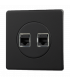 Двойная информационная розетка RJ-45 (Кат. 5e/6e), Varilight Varigrid, Matt Black Z1EGD2Y.MB