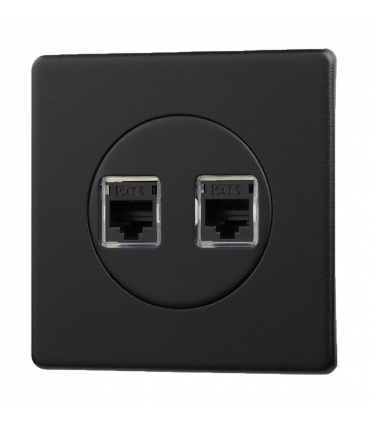 Двойная информационная розетка RJ-45 (Кат. 5e/6e), Varilight Varigrid, Matt Black Z1EGD2Y.MB