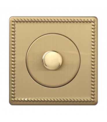 Одиночный кнопочный выключатель/переключатель 6А, Varilight Jubilee, Brushed Brass Z1EGP1B