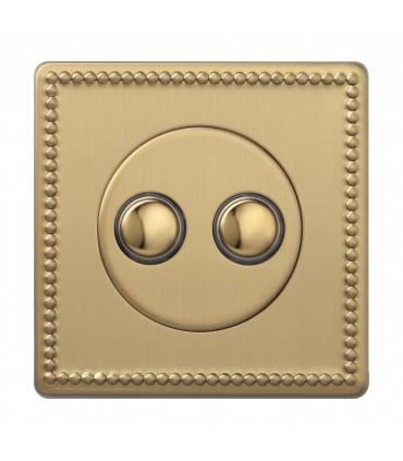 Двухкнопочный выключатель/переключатель 6А, Varilight Jubilee, Brushed Brass Z1EGP2B