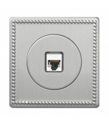 Одиночная информационная розетка RJ-45 (Кат. 5e), Varilight Jubilee, Brushed Steel Z1EGD1S