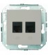 Fontini F37 Телефонная розетка, 6 контактов, 2-х местная металлик 37706502