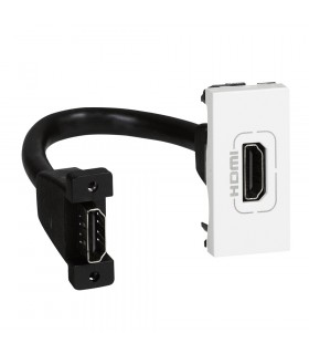 Legrand Mosaic Розетка белая HDMI 1 модуль, оборудована шнуром {PRODUCT_REFERENCE}