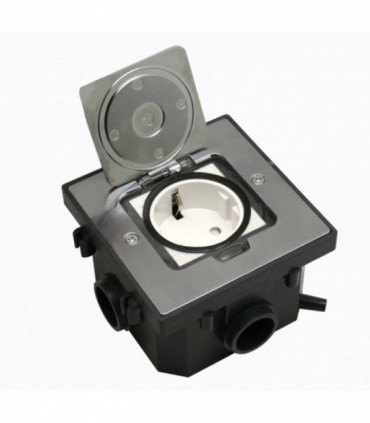 Лючок 2 мод. (1 мод. 45х45 мм.), серебро, IP44, (с уст. набором) {PRODUCT_REFERENCE}