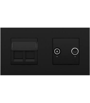 Компьютерная и ТВ розетки, Efapel Quadro 45, черный матовый {PRODUCT_REFERENCE}