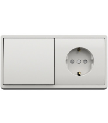 Выключатель 1-клавишный + Розетка 2к+з, Efapel Apolo 5000, белый матовый {PRODUCT_REFERENCE}