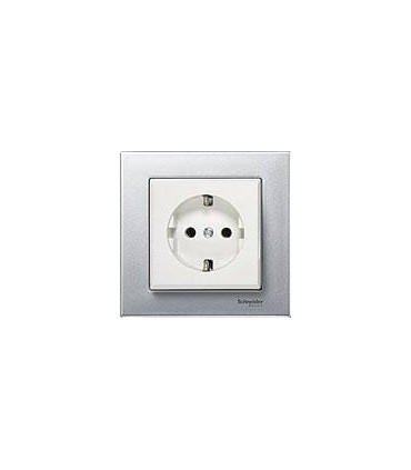 Розетка Merten M-Plan Алюминий/белый MTN2301-0460 {PRODUCT_REFERENCE}