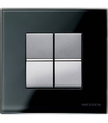 Выключатель Niessen серия Zenit стекло чёрное/алюминий N2271 CN N2271 CN