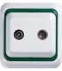 Розетка R-TV-SAT Simon 73 Белый/зеленый 73053-30 73053-30
