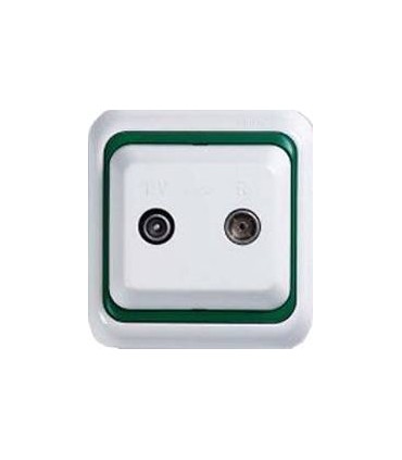 Розетка R-TV-SAT Simon 73 Белый/зеленый 73053-30 73053-30
