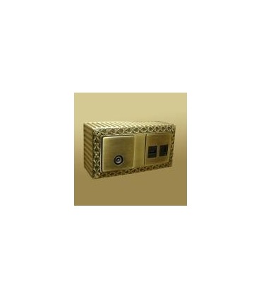 Розетка TV + HDMI + RJ 45 FEDE SAN SEBASTIAN SURFACE BRIGHT PATINA FD01522PB