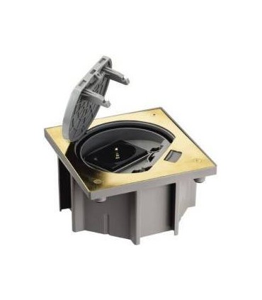 SIMON Лючок для монтажа в пол с розеткой, латунь {PRODUCT_REFERENCE}
